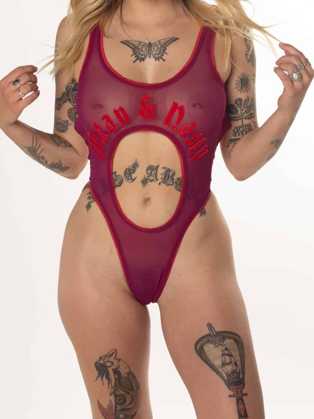 Mean and Nasty , HellRaiser ,Solstice Intimates. Mesh Bodysuit Never Worn